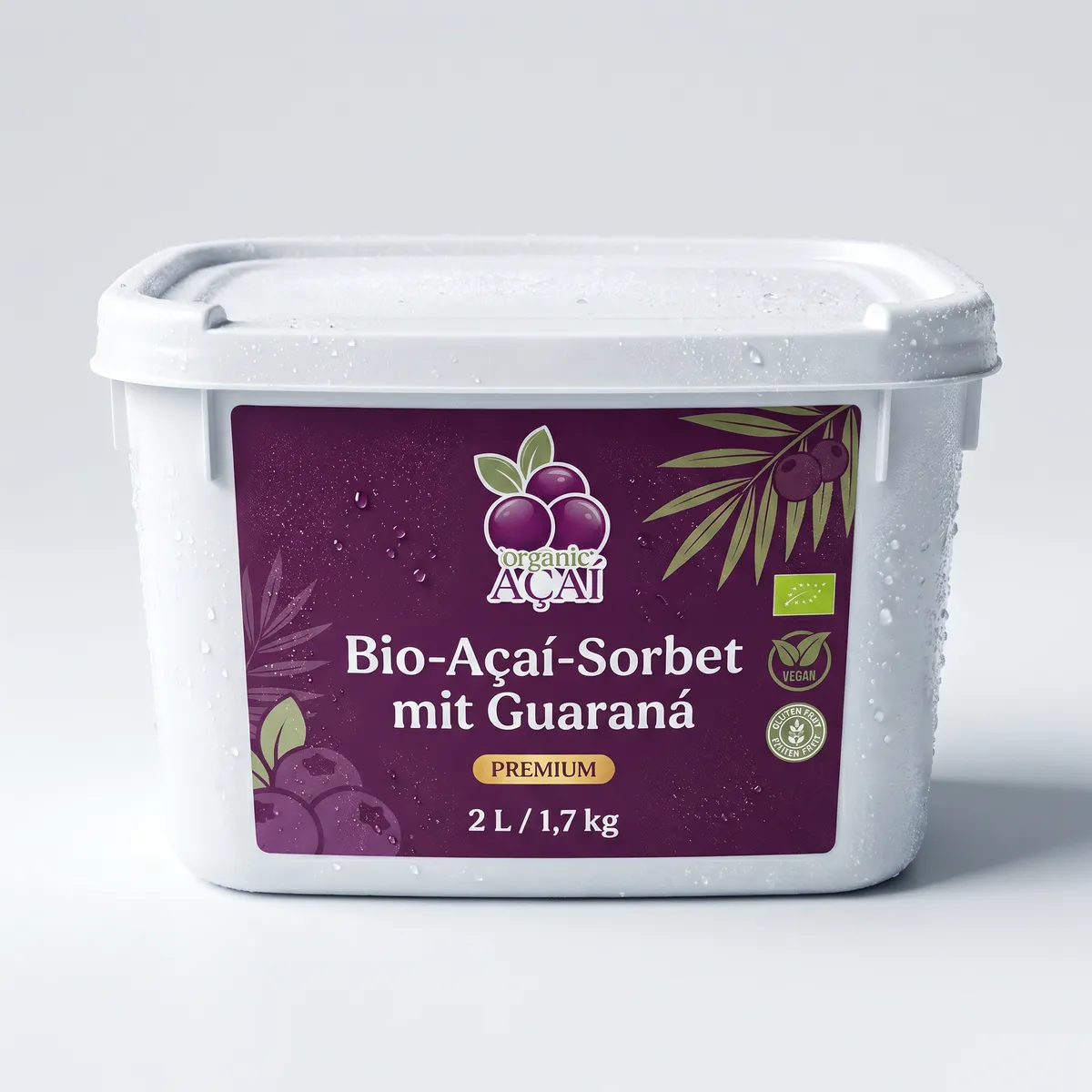 2L Organic Açaí Box, Bio-Açaí-Sorbet mit Guaraná für zuhause